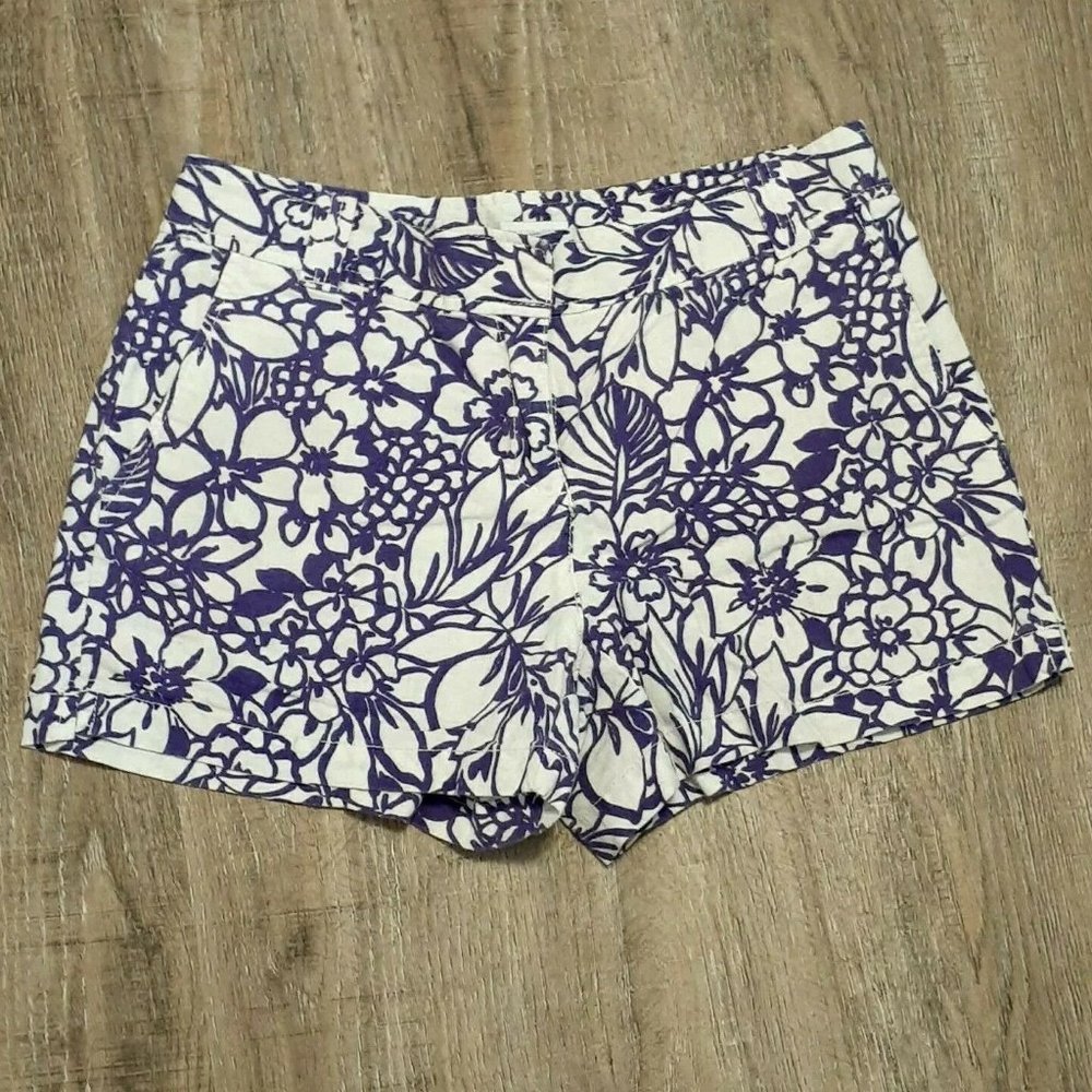 New York & Co Women's Casual Shorts White & Purpe